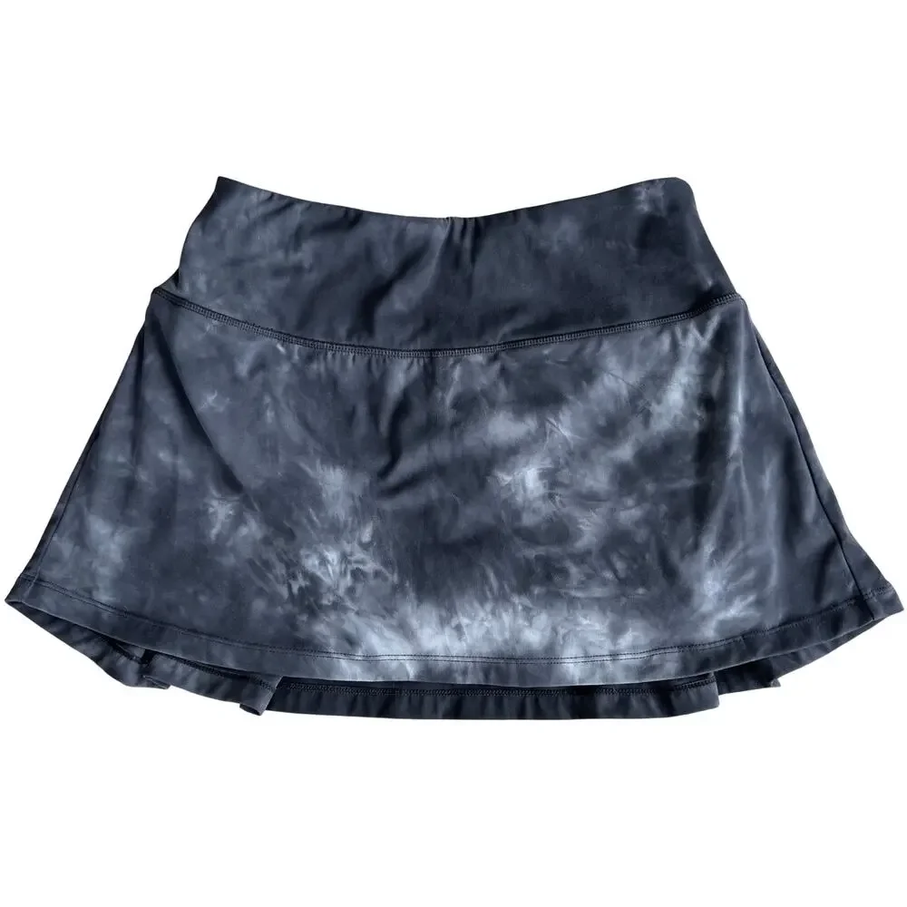Baleaf Flyleaf Tie Dye Grey Blue‎ Tennis Skort Medium Built-In Shorts